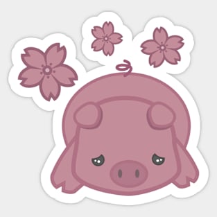 Gloomy Pleasantly Plump Piggy Sticker